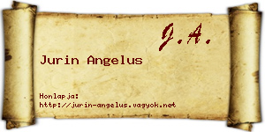 Jurin Angelus névjegykártya